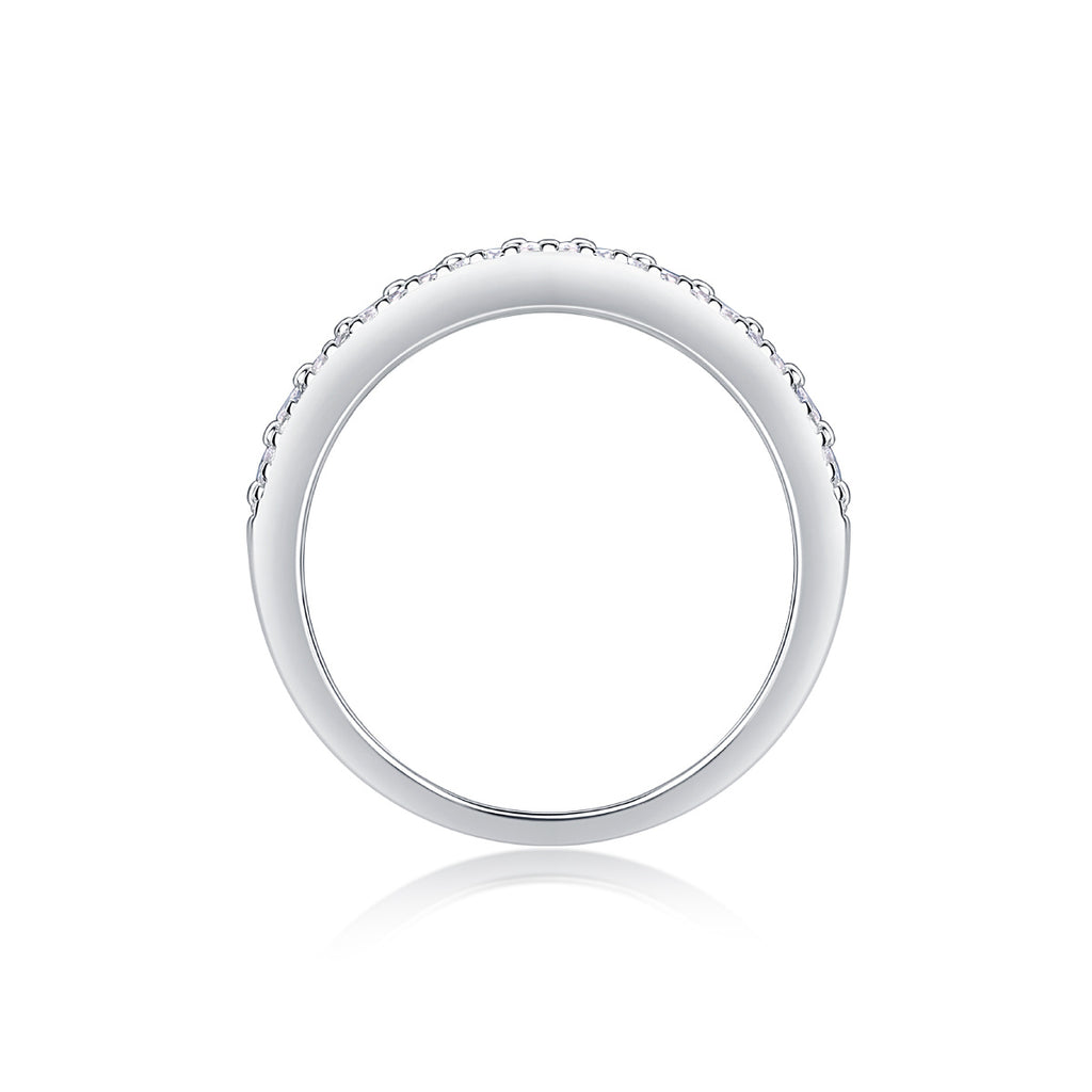 Women Luxury Ring Multi-Row Moissanite Diamond Ring White Gold Plated S925 Sterling Silver Ring Women Engagement Ring