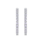 Women Luxury Earring Moissanite Hoop Earrings 925 Sterling Silver 18K Gold Plated Double Row Sparkling Jewelry for Women