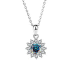 Women Luxury Pendant Necklace S925 Sterling Silver Sunflower Colored Zircon Inlaid Moissanite Diamond Women Necklace