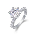 Women's Luxury Ring 925 Sterling Silver Luxury Fashion Moissanite Silver Ring Elegant Moissanite Diamond 6 Claw Classic Ring