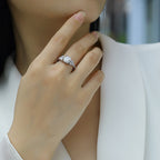 Women Luxury Ring 925 Sterling Silver Rhodium Plated  Moissanite Diamond Ring High Quality Women Engagement Ring