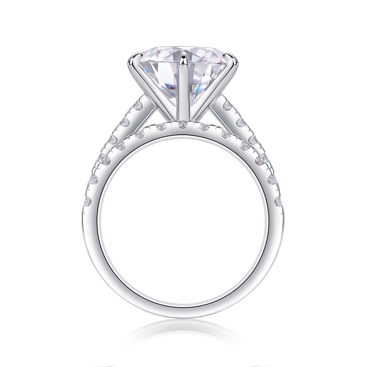 Women's Luxury Ring Moissanite Large Diamond Rings S925 Sterling Silver Rings 18K White Gold Plated Engagement Ring - Acquisti Online