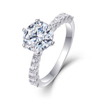 Women Luxury Ring Moissanite Diamond Ring High Quality S925 Sterling Silver Ring Round Brilliant Cut Engagement Ring