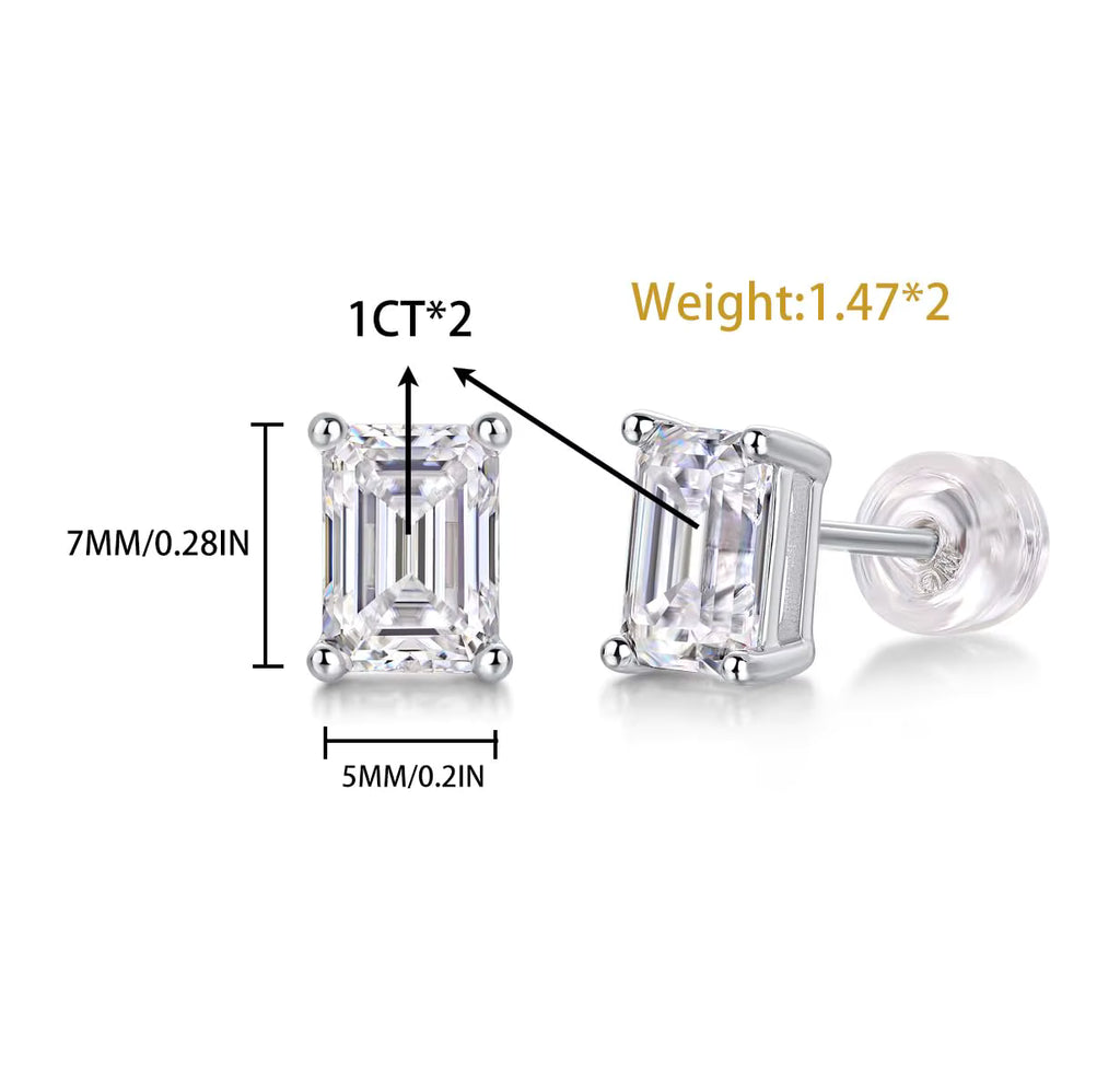 Women's Luxury Earrings Studs Set 925 Sterling Silver Moissanite Diamond Earrings 18K Gold Plated  Stud Earrings