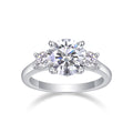 Women Luxury Ring Moissanite Large Diamond Ring 925 Sterling Silver Classic Three-Stone Fashion Women Engagement Ring