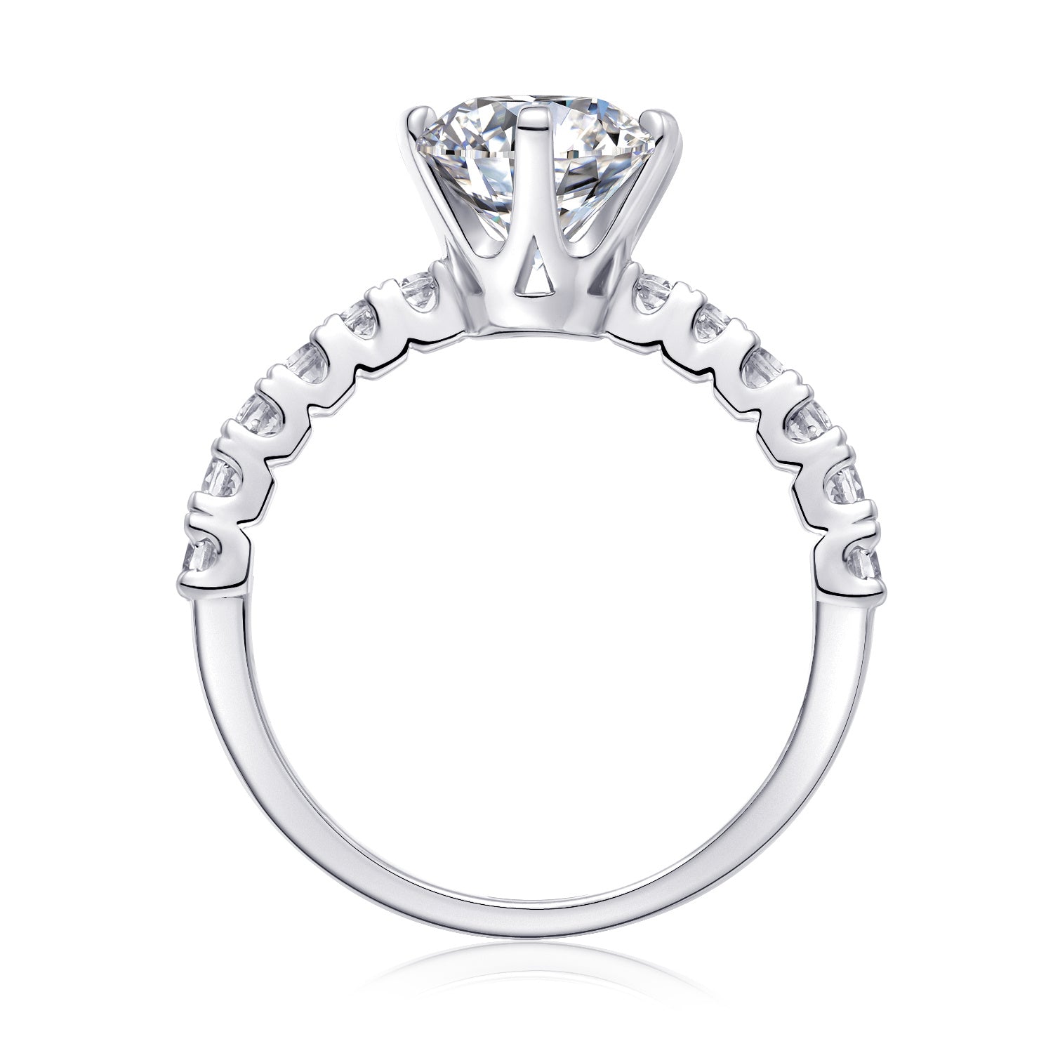 Women Luxury Ring Moissanite Diamond Ring High Quality S925 Sterling Silver Ring Round Brilliant Cut Engagement Ring