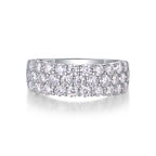 Women's Luxury Ring Sparkling Moissanite Pave Band Ring 18K White Gold Plated S925 Sterling Silver Fashion Women Ring