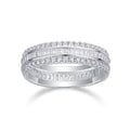 Women's Luxury Ring Three Row Moissanite Diamond Ring S925 Sterling Silver Rhodium Plated Engagement Women's Ring