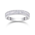 Women Luxury Ring S925 Sterling Silver Inlay Baguette Fine Square Moissanite Diamond White Gold Plated Engagement Ring