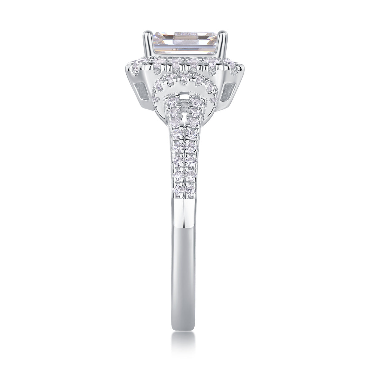 Women's Luxury Ring 925 Sterling Silver Square Moissanite Diamond Ring High Quality Fashion Women Engagement Rings
