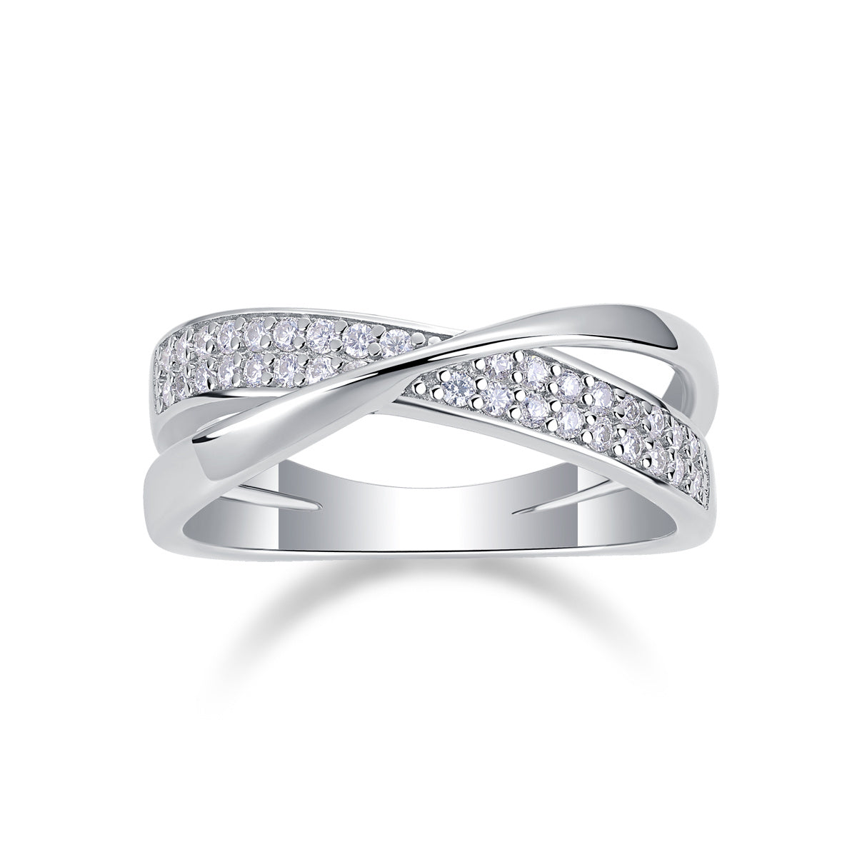Luxe ring voor dames, moissanite diamanten ring, 925 zilver en 14k verguld, verlovingsring, Infinity design, zilveren ring voor dames