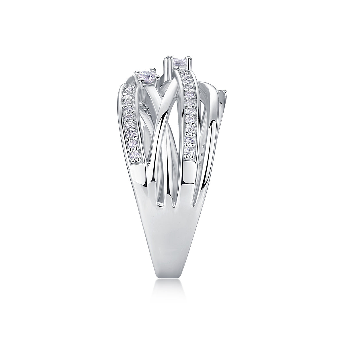 Women Luxury Ring S925 Sterling Silver Sparkling Stones Diamond Ring Silver Color Plated Rings Women Engagement Ring