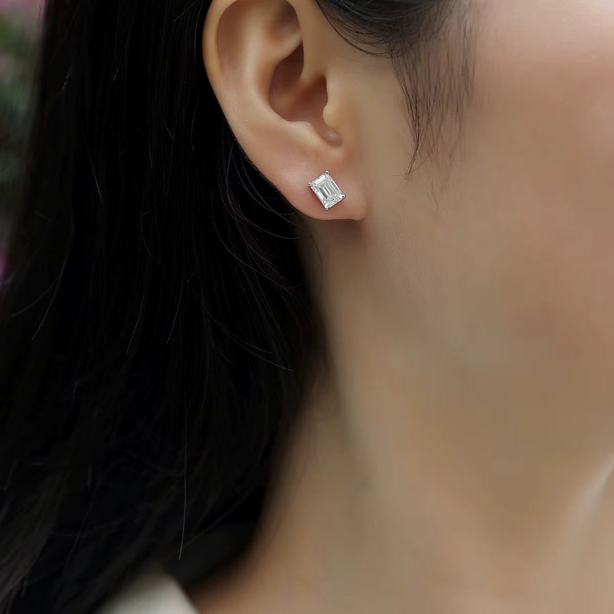 Luxe oorbellen voor dames, set van 925 sterlingzilver, moissanite diamanten oorbellen, verguld met 18 karaat goud.