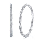 Women's Luxury 925 Sterling Silver Earring Moissanite Hoop Earrings Chic Round Ring Silver Moissanite Women's Earring