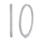 Women's Luxury 925 Sterling Silver Earring Moissanite Hoop Earrings Chic Round Ring Silver Moissanite Women's Earring