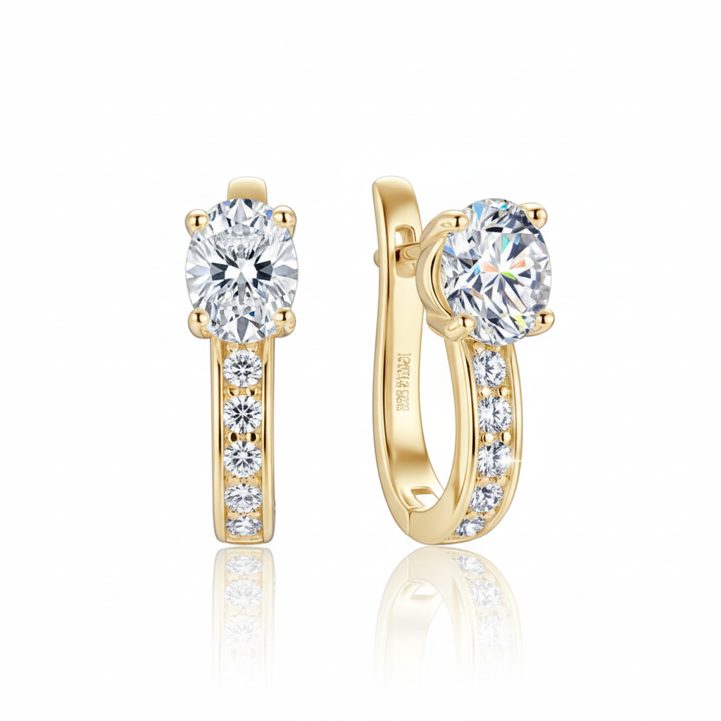 Women's Luxury Earring 925 Sterling Silver U-shaped Hoop Earrings High-grade Moissanite Diamond Women's Earrings