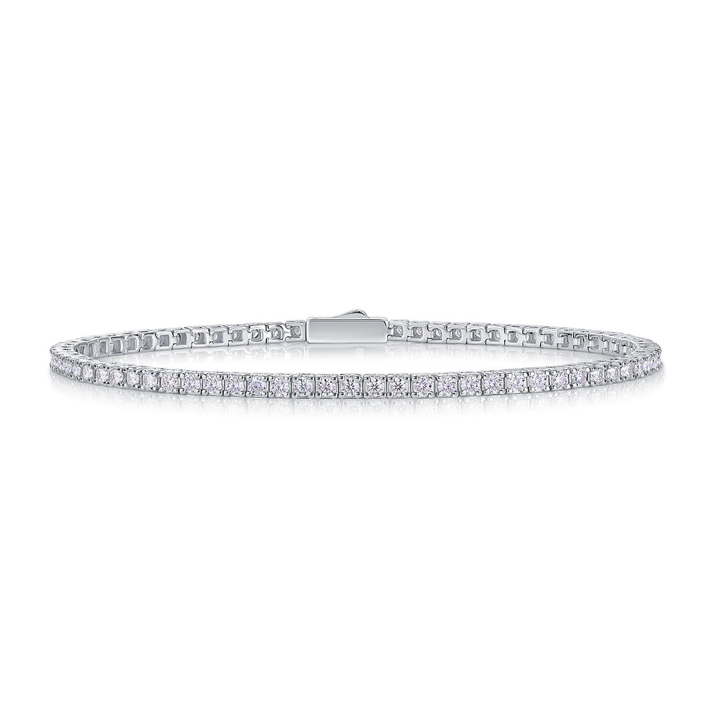 Women's Luxury Fashion Bracelet 925 Sterling Silver Moissanite Sparkling Round Brilliant Cut Moissanite Stones Bracelet