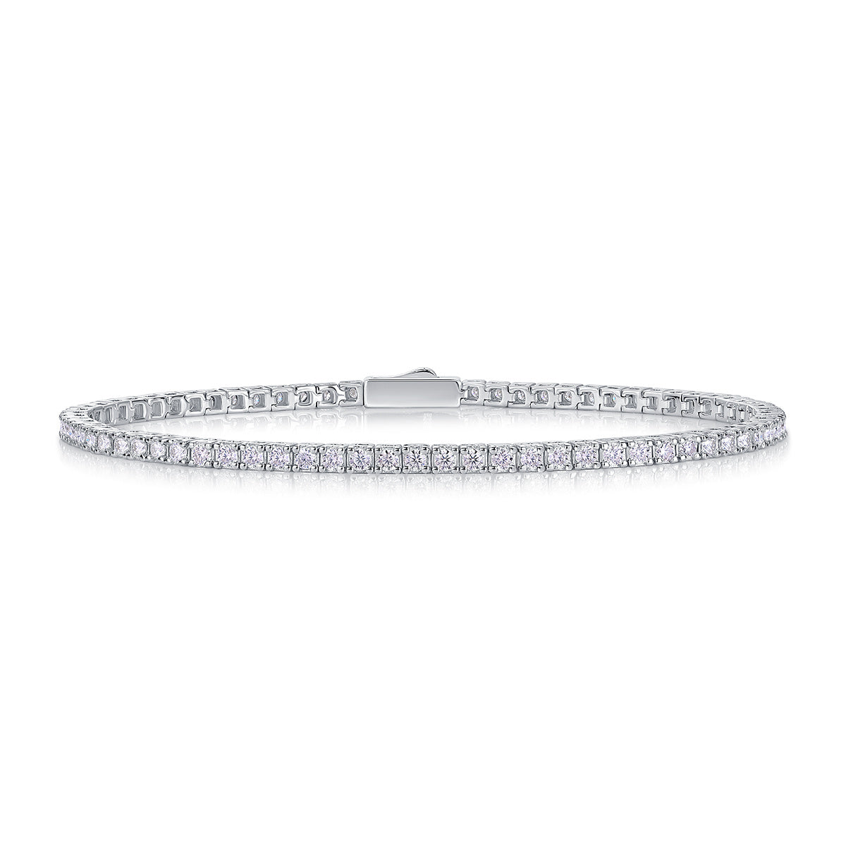 Women's Luxury Fashion Bracelet 925 Sterling Silver Moissanite Sparkling Round Brilliant Cut Moissanite Stones Bracelet
