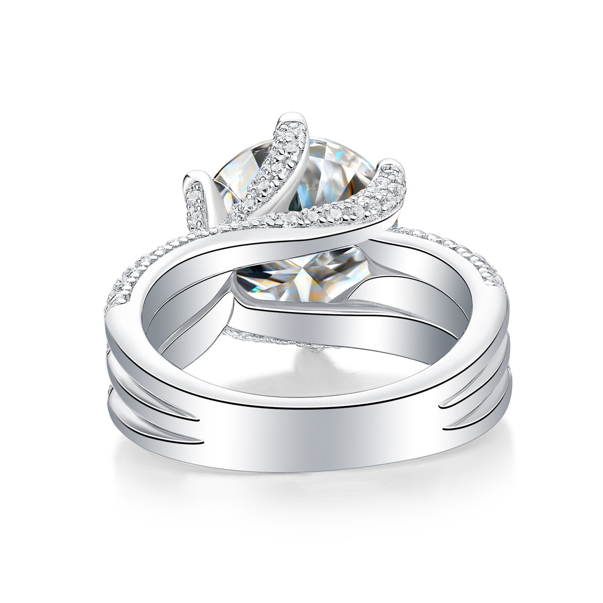 Women's Luxury Ring S925 Silver Large Diamond Ring Elegant Classic Moissanite Silver Ring Sterling Silver Women Ring