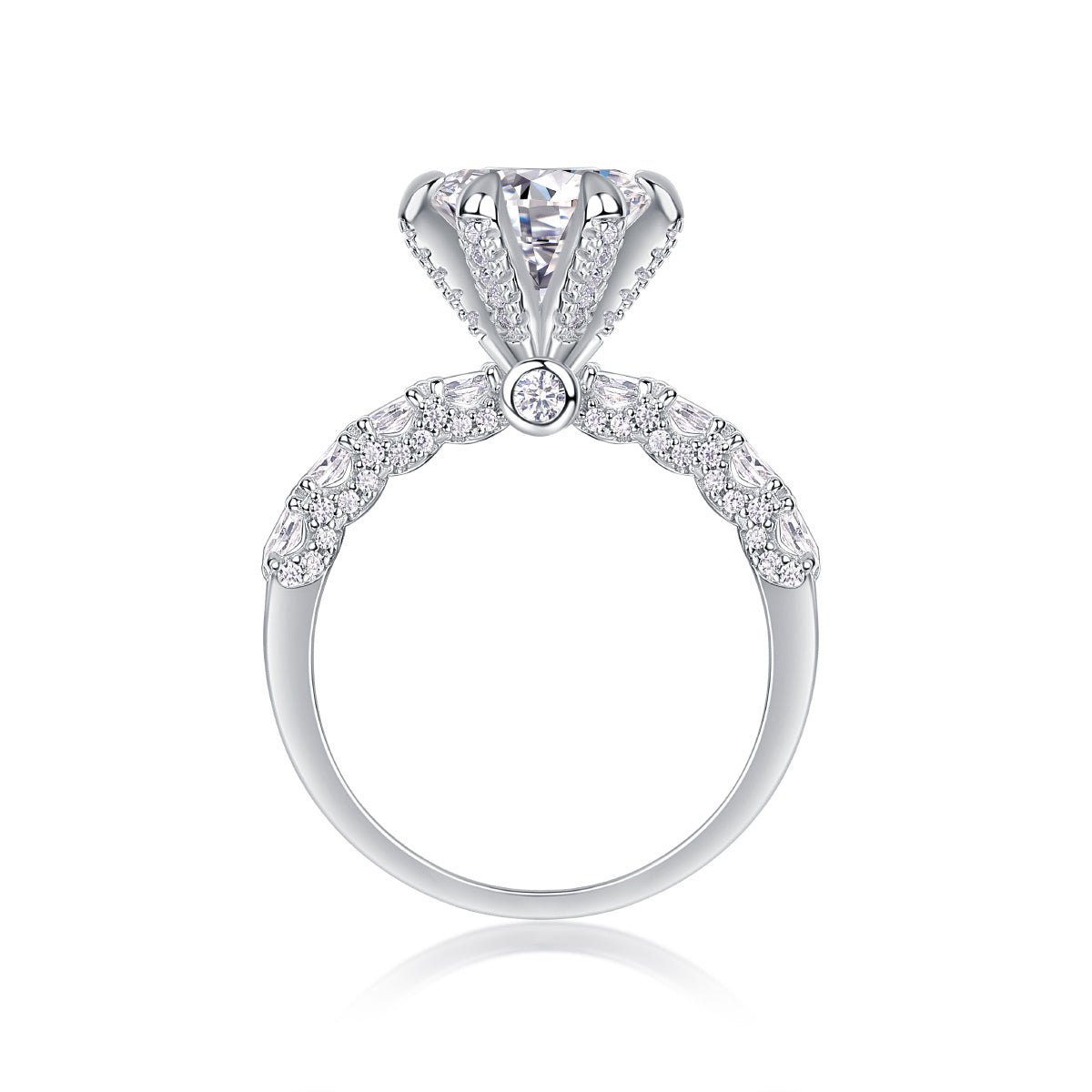 Women's Luxury Ring 925 Sterling Silver Luxury Fashion Moissanite Silver Ring Elegant Moissanite Diamond 6 Claw Classic Ring