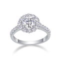 Women's Luxury Ring S925 Sterling Silver Fine Jewelry Rhodium Plated Large Diamond Moissanite Silver Women's Ring