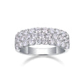Women's Luxury Ring Sparkling Moissanite Pave Band Ring 18K White Gold Plated S925 Sterling Silver Fashion Women Ring