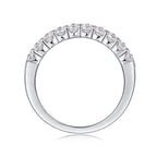 Women's Luxury Ring Sparkling Moissanite Pave Band Ring 18K White Gold Plated S925 Sterling Silver Fashion Women Ring