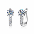 Women's Luxury Earring 925 Sterling Silver U-shaped Hoop Earrings High-grade Moissanite Diamond Women's Earrings