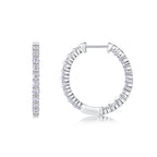 Women Luxury Earring Moissanite Hoop Earrings 925 Sterling Silver 18K Gold Plated Double Row Sparkling Jewelry for Women
