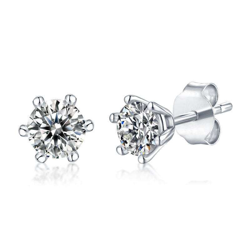 Luxe damesoorbellen van 925 sterling zilver, klassieke oorbellen met zes pootjes, moissanite en diamanten, zilveren oorringen, heupoorbellen.