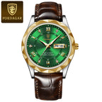POEDAGAR Luxury Business Men's Wrist Watch Waterproof Luminous Date Week Men's Watch for Men Quartz Watch Leather Men's Watches reloj