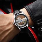 AILANG Hollow Transparent Automatic Mechanical Watch for Men Leather Strap Skeleton Men's Watch