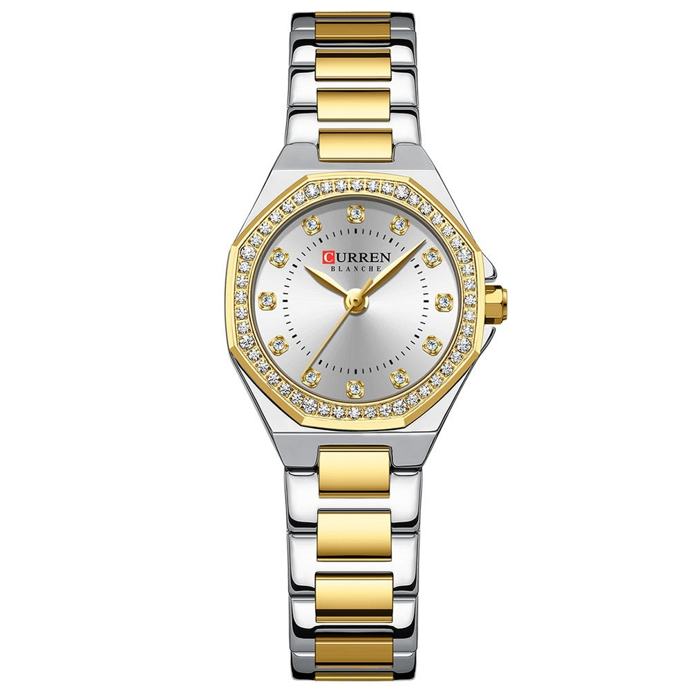 CURREN 9100 Women's Luxury Quartz Watch Waterproof Stainless Steel Rhinstone Crafted Quartz Wrist Watches - Acquisti Online