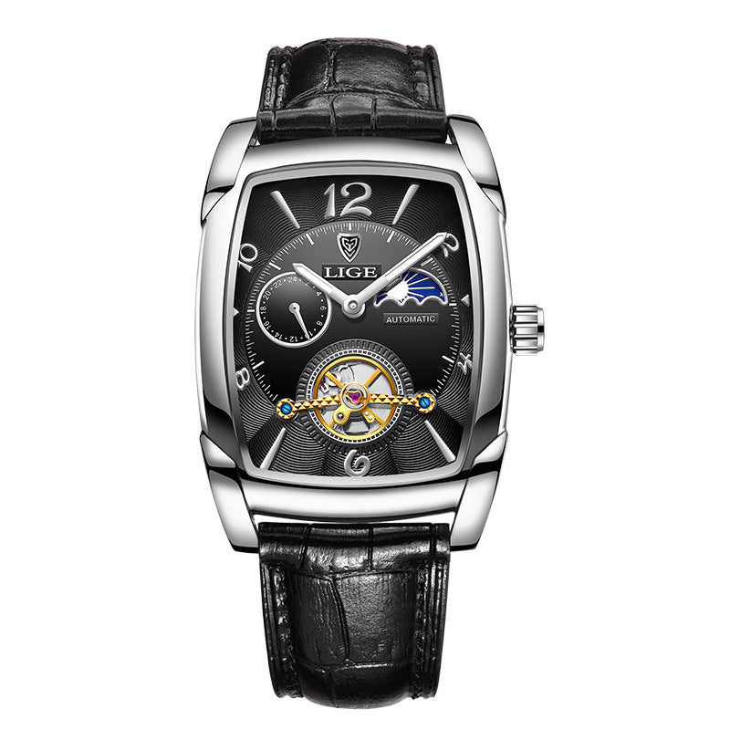 LIGE New Men's Watch Top Brand Luxury Business Men's Leather Wrist Quartz Watch