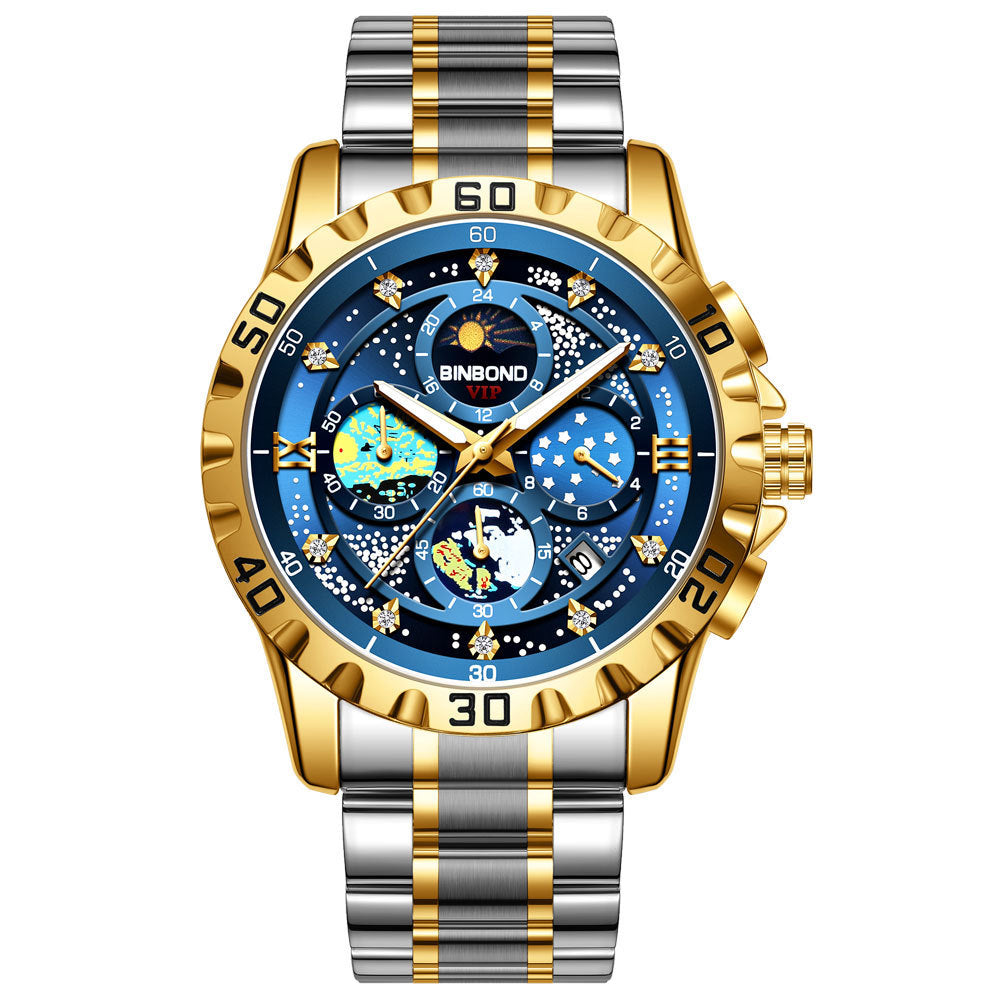 BINBOND Men's Quartz Watches Waterproof Date Luminous Small Three Pin Fashion Business Men's Watches - Acquisti Online