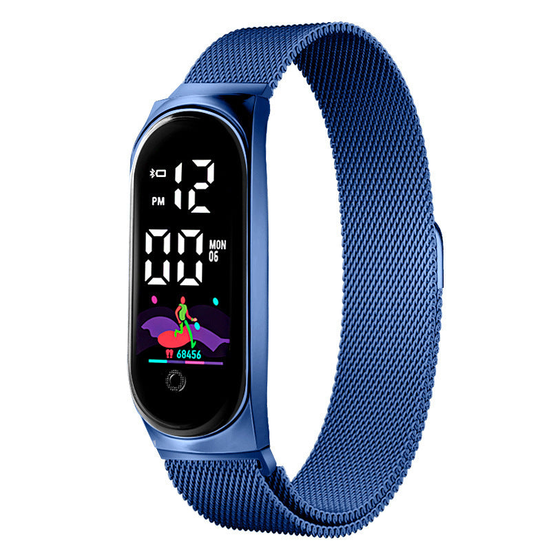 Modieus slim digitaal horloge, roestvrijstalen mesh-riem, digitaal horloge, fitnesstracker, slimme herinnering, digitaal horloge