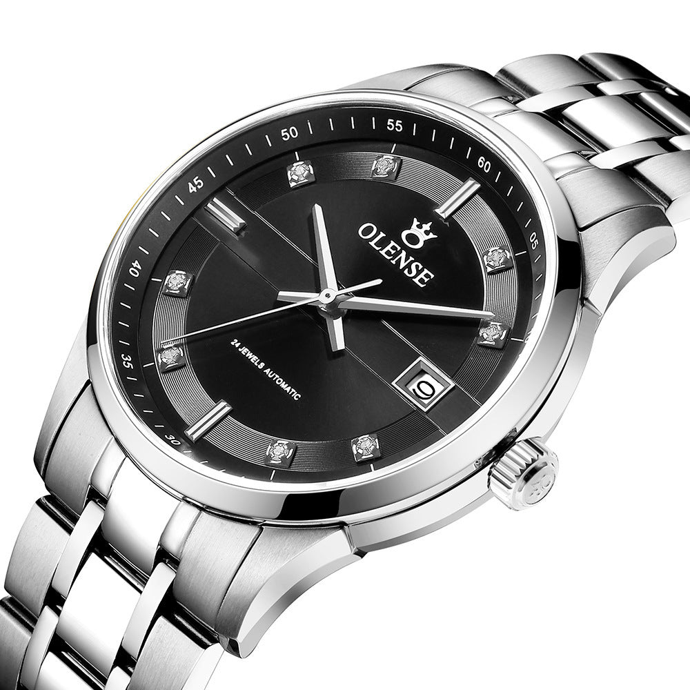 Orologio meccanico di alta gamma in acciaio inossidabile da uomo Olense