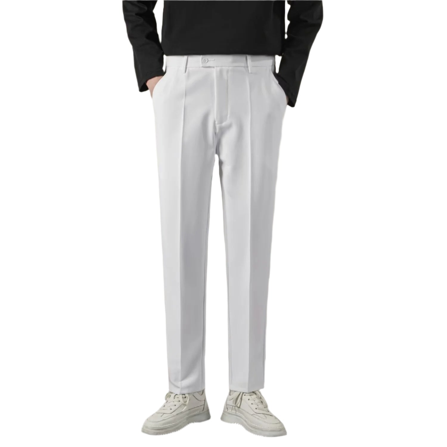 Men's Fashion Casual Suit Pants Straight Suit Pants Cropped Business Casual Sagging Leisure Men's Casual Formal Pants