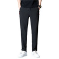 Heren modieuze casual formele zakelijke broeken strepen recht middelhoge taille polyestervezel slim fit heren casual formele broeken