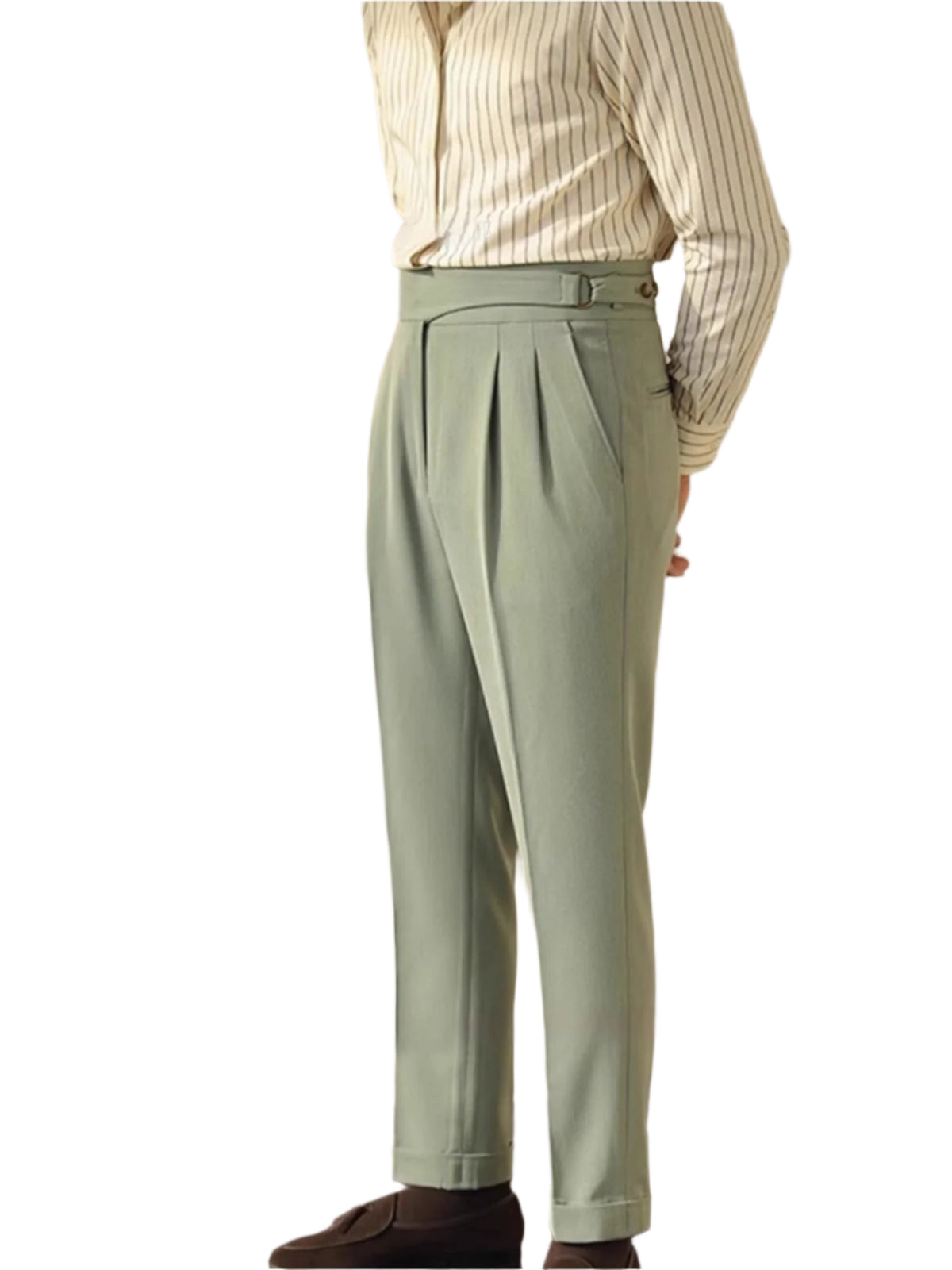 Men's Fashionable Casual Formal Pants British Style Leisure Commute Solid Color pant Mid Waist Men's Casual Pants
