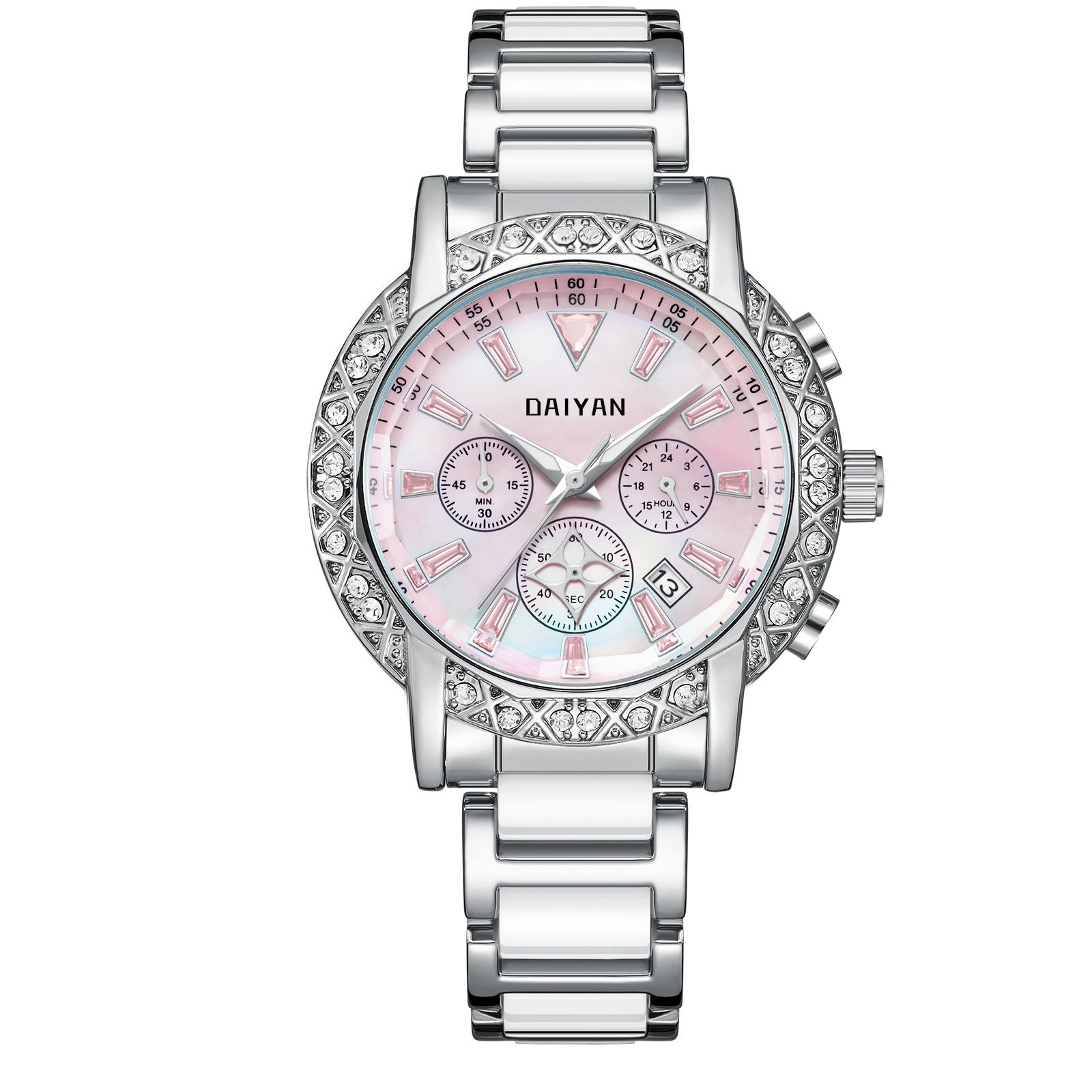 Women's Luxury Rhinstone Crafted Stainless Steel Waterproof Quartz Watch Original Leather Women's Quartz Watch - Acquisti Online