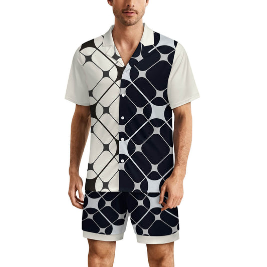 Men's Ice silk  Short sleeved pajama set