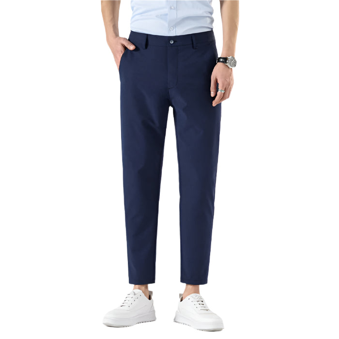 Men's Fashionable Slim Fit Skinny Business Men's Suit Pants Solid Color Micro Elastic Mid Waist Men's Casual Formal Pants - Acquisti Online