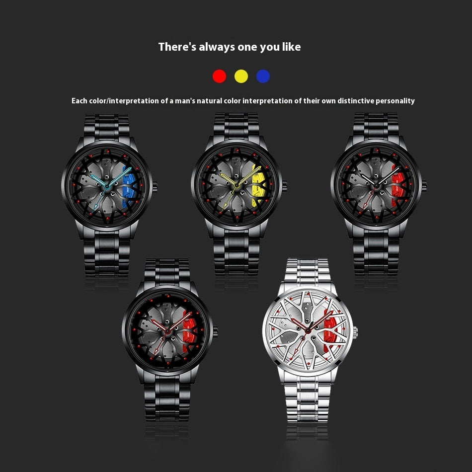 Men's Luxury Car Wheel Watch for Men Brand AMG Rim Dial Fashion Men's Watch 3D Waterproof Men's Watch