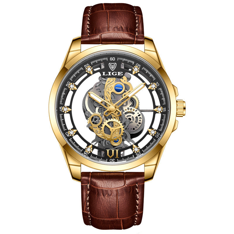 LIGE LG8997 Men's Luxury Sports Waterproof Leather Band Watch - Acquisti Online