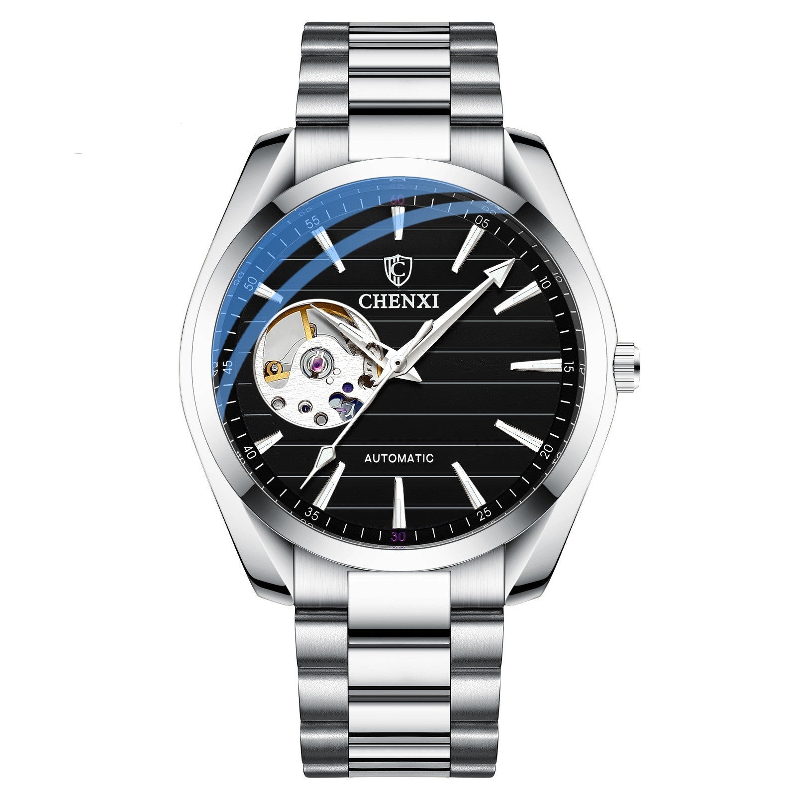 CHENXI 8806 Orologi da polso meccanici automatici da uomo di alta marca, impermeabili, in acciaio inossidabile