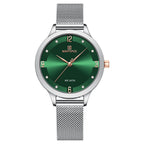 NAVIFORCE Original Quartz Women Watch Stainless Steel Mesh Band Ladies Bracelet Simple Fashion Women Watch