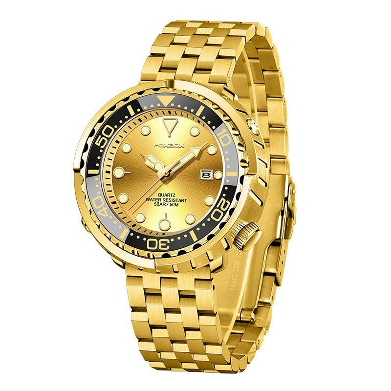 FOXBOX Orologio subacqueo da uomo di alta marca, impermeabile fino a 50 atmosfere, con data e orologio sportivo, orologio da polso al quarzo da uomo