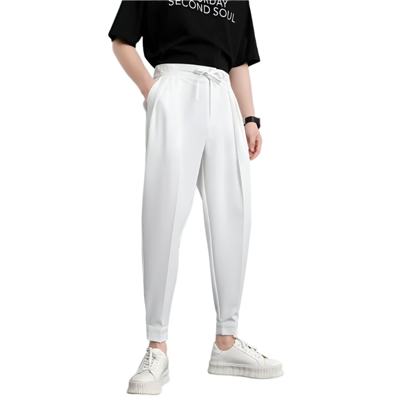 Men's Fashionable Slim Line Casual Pants High-waisted Striped Business Formal Suit Pants Men's Casual Slim Trousers Pants