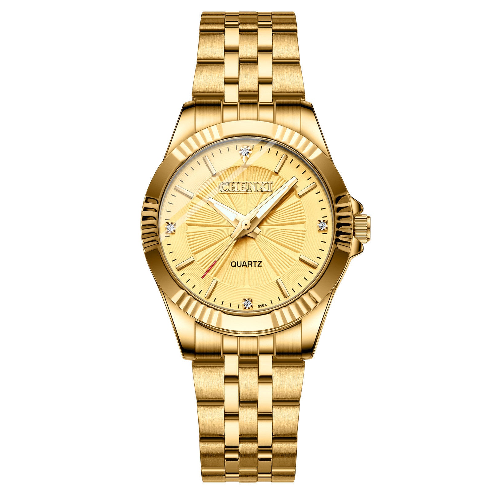 CHENXI Couple Luxury Quartz Watch Golden Waterproof Fashion Casual Quartz Watch Rhinstone Crafted Quartz Watch - Acquisti Online